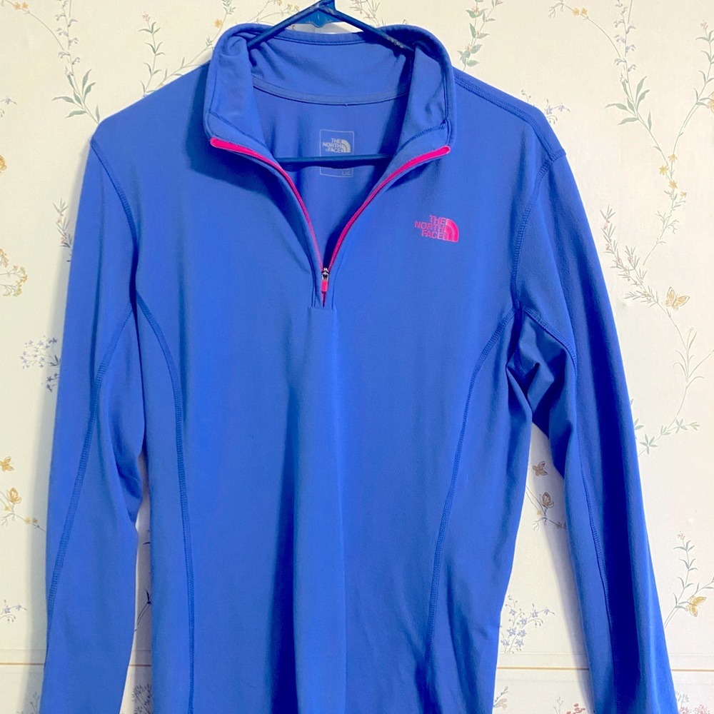 North Face partial zip long sleeved shirt